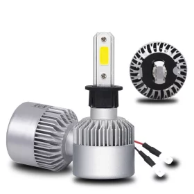 Set of LED car bulbs with H3 base, COB LED, 4000lm, 12V, 24V -
