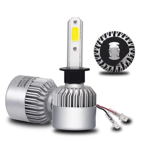 Satz LED-Autolampen mit H1-Sockel, COB LED, 4000lm, 12V, 24V - Weiß