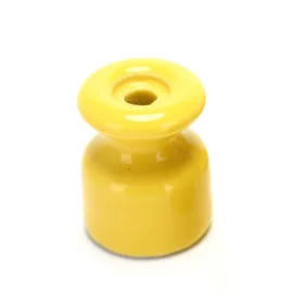 Ceramic spiral wire holder, yellow | AMPUL.eu