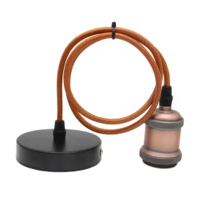 Pendant lamp with copper socket, retro industrial style | AMPUL.eu