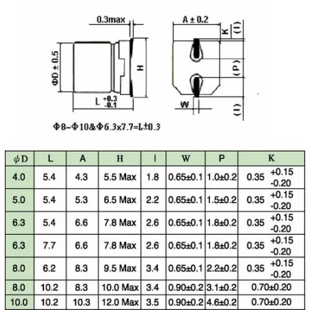 Condensatore elettrolitico SMD 10uF/50V