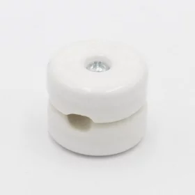 Ceramiczny okrągły uchwyt na drut, biały | AMPUL.eu