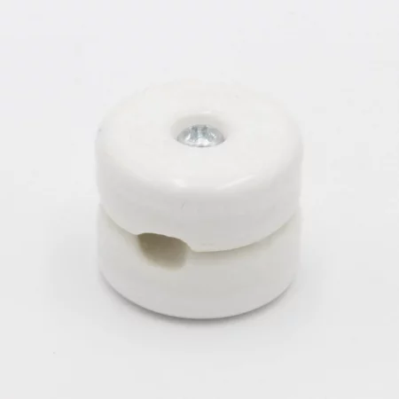 Ceramic round wire holder, white | AMPUL.eu