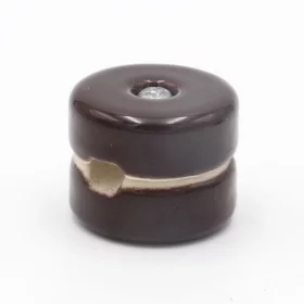 Ceramic round wire holder, brown | AMPUL.eu