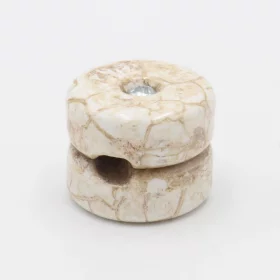 Ceramic round wire holder, marble | AMPUL.eu