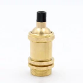 Retro E14 socket with screw for shade mounting, brass |
