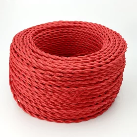 Cablu retro în spirală, sârmă cu înveliș textil 2x0,75mm²