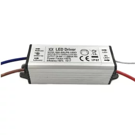 Strømforsyning til 6-10 3W LED'er, 18-34V, 650mA, IP67 |