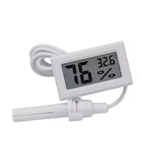 Digital hygrometer/termometer, -50°C - 70°C, 1 meter, vit