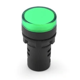 LED-indikator 12V, AD16-22D/S, for huldiameter 22mm, grøn