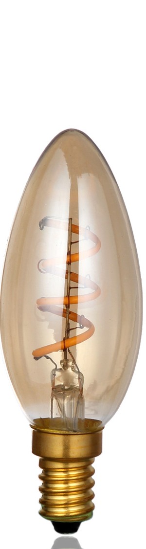 Designová retro žárovka LED Edison O2 svíčková 3W, patice E14