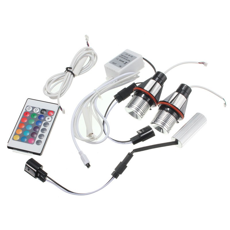 Angel Eyes Marker, 5W Bridgelux LED, sada - RGB (E39, E53, E60, E61, E63, E64, E65, E66, E83, E87) s IR ovladačem