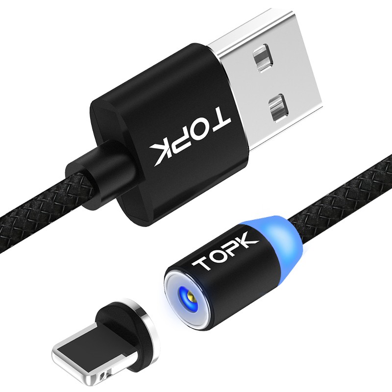 Magnetický kabel pro iPhone, černý, 1m