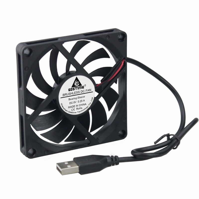 Ventilátor 80x80x10.8mm, 5V DC s USB konektorem