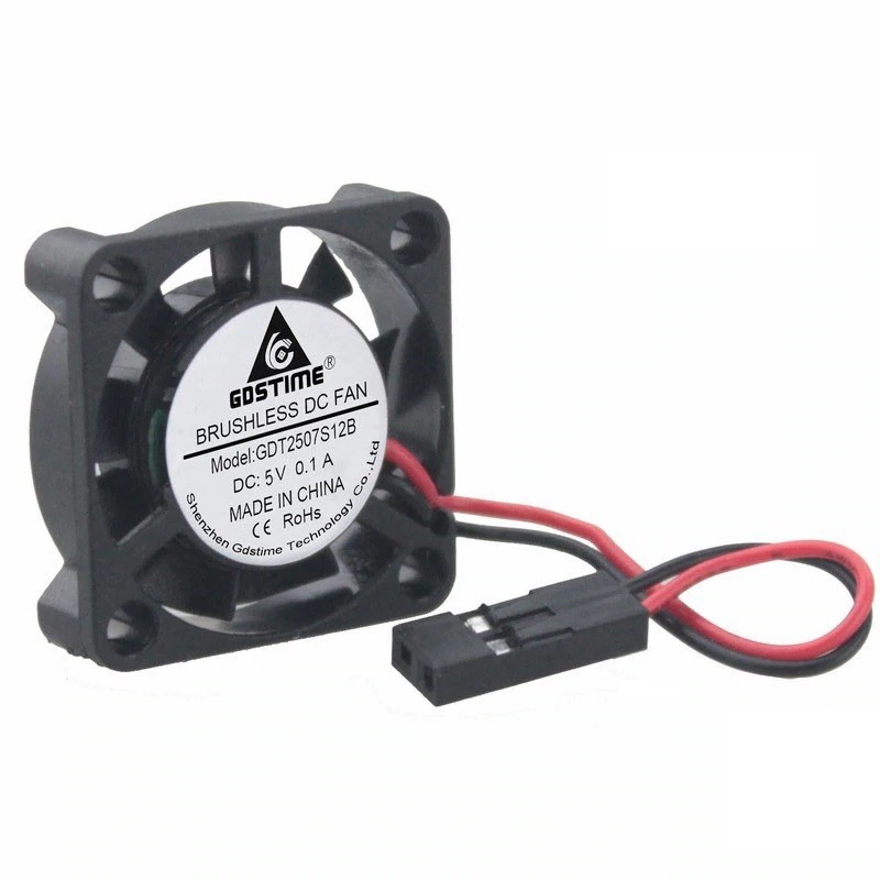 Ventilátor 25x25x7mm, 5V DC, Dupont