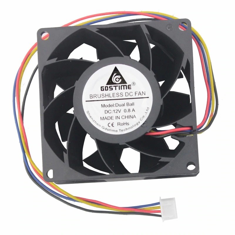 Ventilátor 92x92x38mm, 12V DC, XH2.54 - 4pin